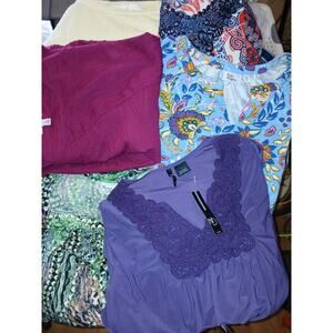 Lot of 6 Size 1X Shirts Tops Kim Rogers NQT New Directions Purple Tunic 18